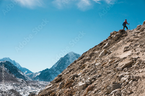 Traveller in the mountains, Nepal