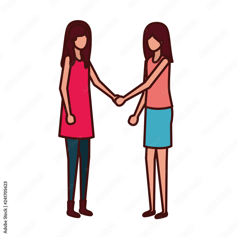 young women standing avatar character young women standing avatar character