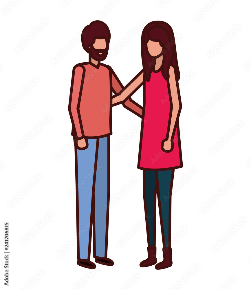 young couple avatar character young couple avatar character