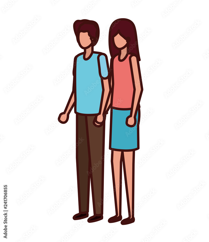 young couple avatar character