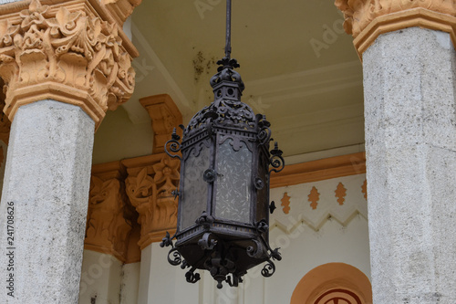 Old lamp. Saint Spyridon the New Church (Sfantul Spiridon Nou) Bucharest, Romania photo