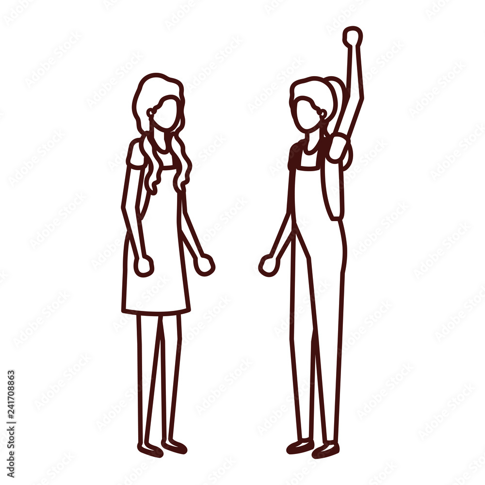 young women standing avatar character young women standing avatar character