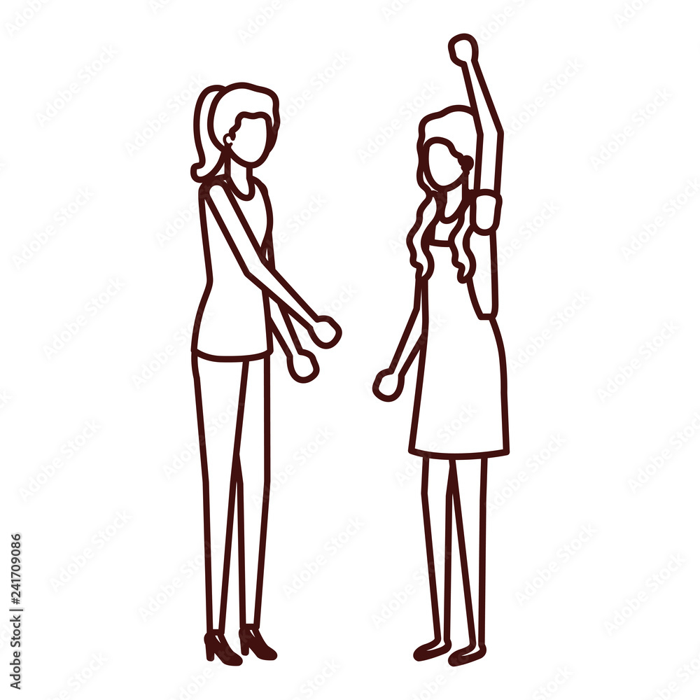 young women standing avatar character young women standing avatar character