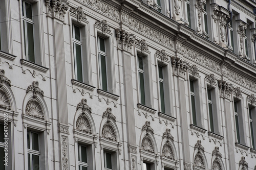 Old building facade. Bucharest, Romania