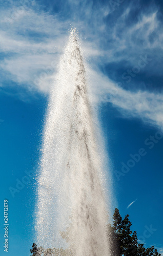 Water jets in vertical in a river