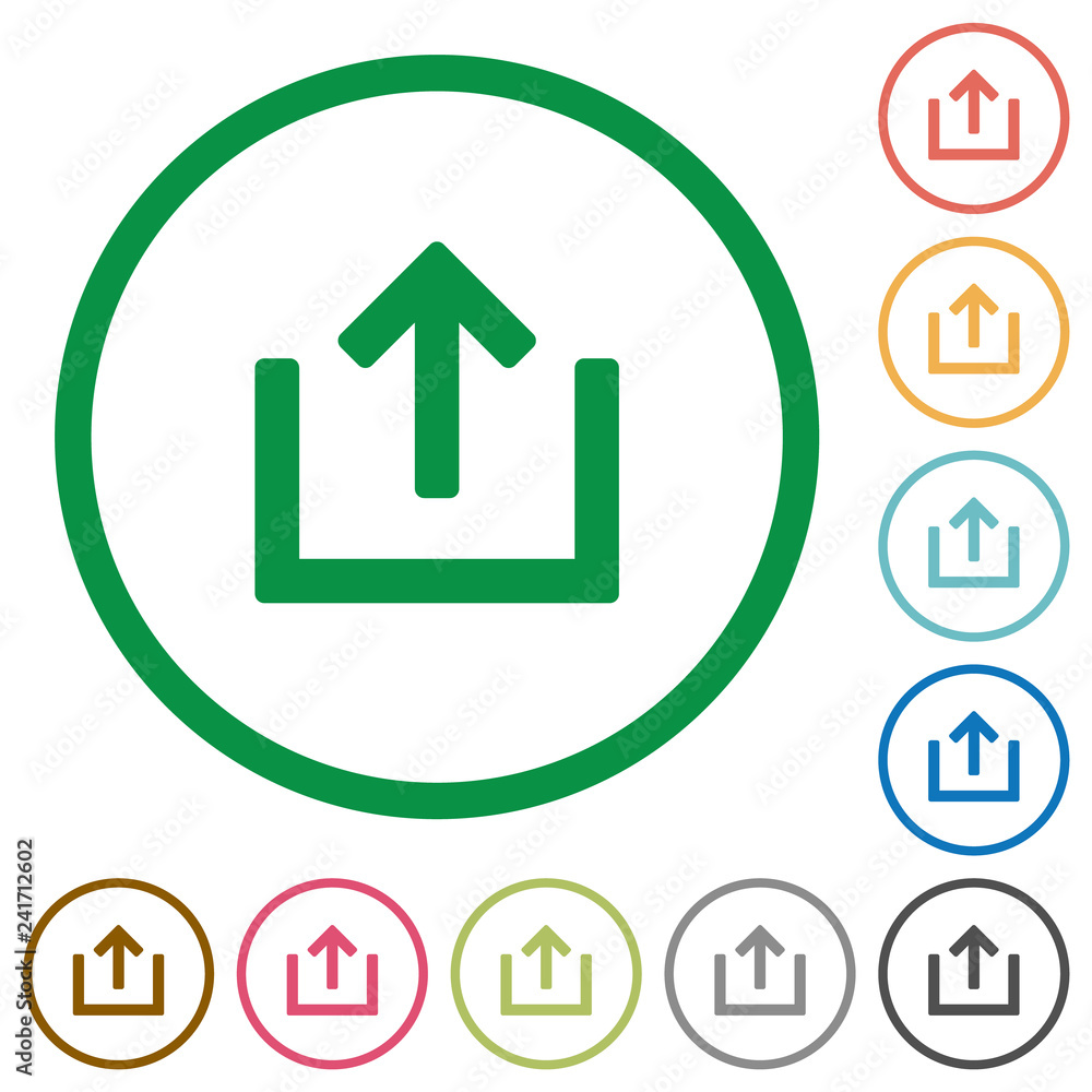 Export item flat icons with outlines Export item flat icons with outlines