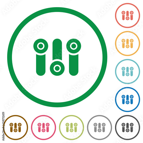 Control panel flat icons with outlines