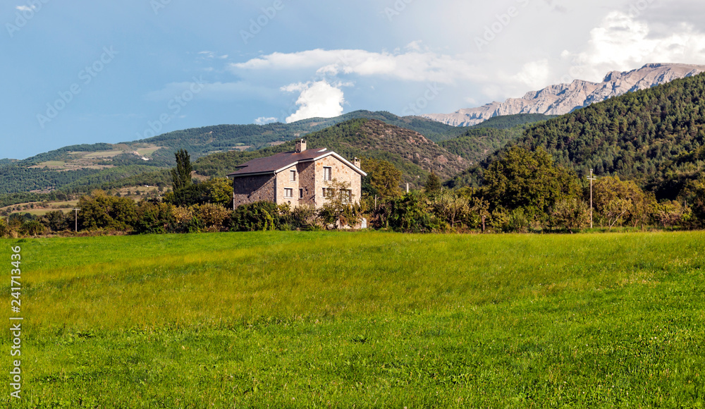 Rural village in Girona in the Pyrenees mountains