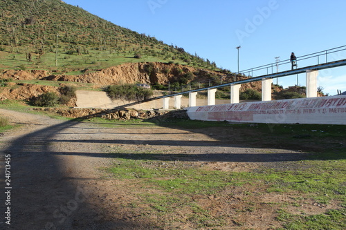 bridge shadow on flat terrain