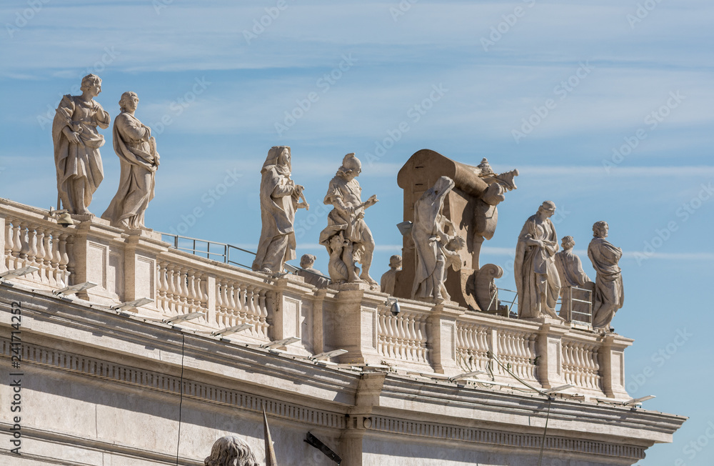Apostles of the facade of St. Peter's Cathedral in the Vatican. Italy