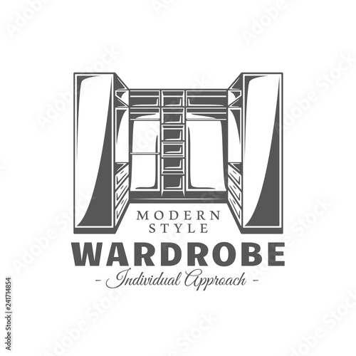 Furniture label isolated on white background