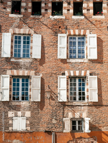 Old facade with windows
