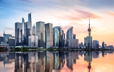 Papier peint photo Shanghai Horizon de Shanghai au crépuscule  © lotusjeremy