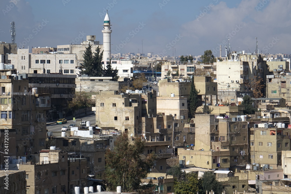 Jordan. A View Of The Old City Of Amman Stock Photo 