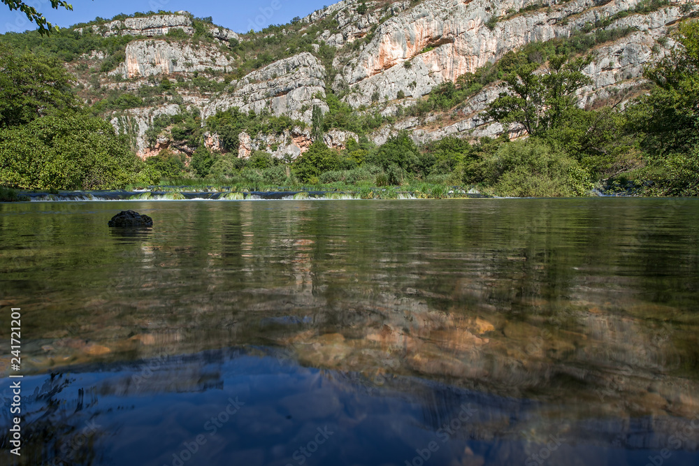 Roski slap.Krka river in Krka National Park. Croatia. Dalmatia