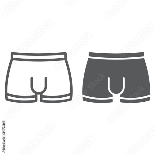 Men underware line and glyph icon, male and underwear, briefs sign, vector graphics, a linear pattern on a white background.