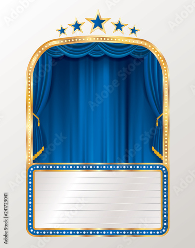 blue billboard curtain