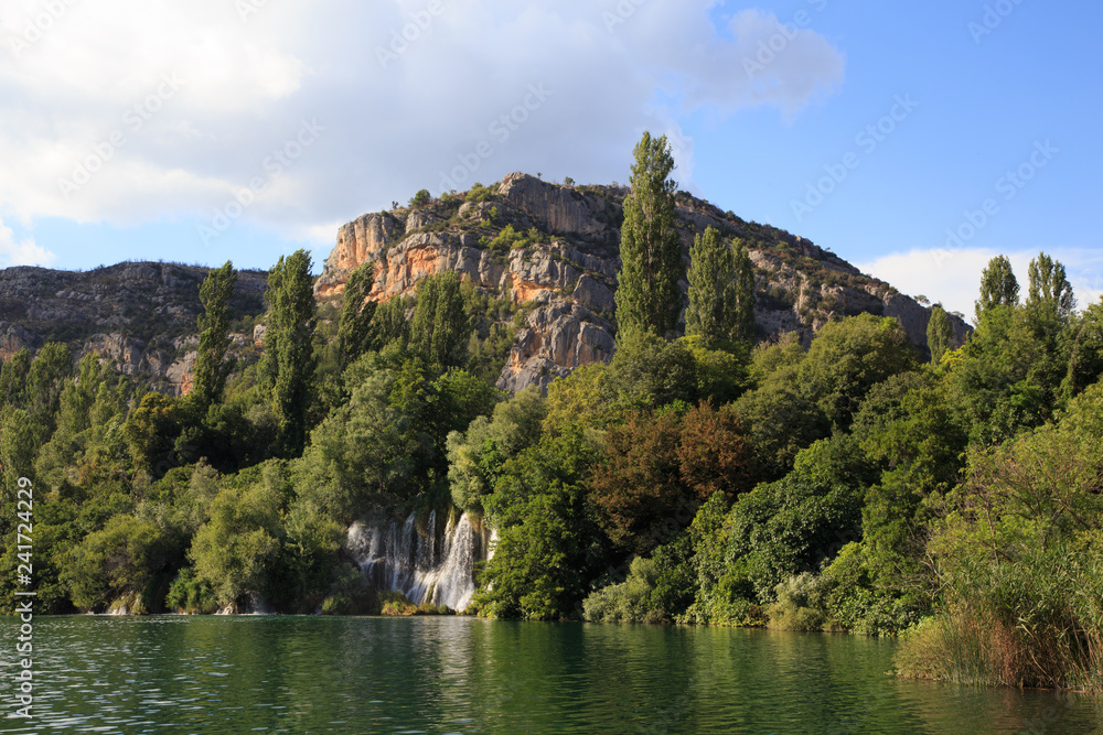 Roski slap.Krka river in Krka National Park. Croatia. Dalmatia