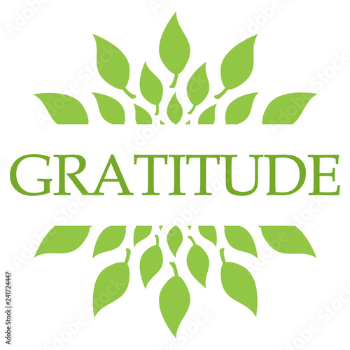 Картината върху платно Gratitude Leaves Green Circular