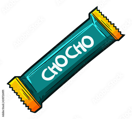 Funny and cute green yellow chocolate packaging - vector