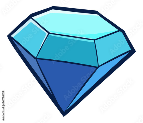 Simple and funny blue diamond - vector
