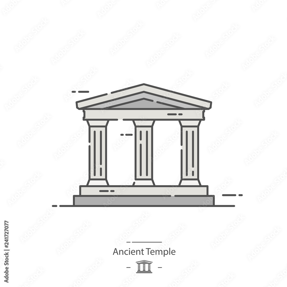 Ancient temple - Line color icon Ancient temple - Line color icon