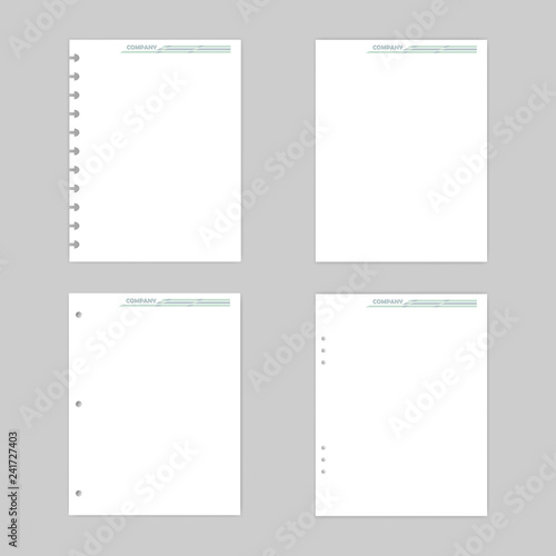 Blank white paper letter size set - mockup for corporate identity design photo