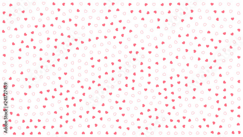 Cute hearts. Background with small hearts. Pattern with small soft pink hearts on white background. Template for greeting card Happy Valentines day, textile design, love concept. Vector illustration.