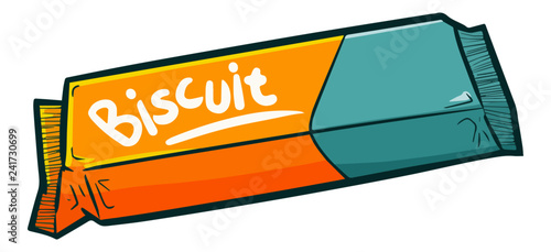 Funny and cute yummy green yellow biscuit packaging made from paper - vector