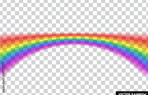 Transparent rainbow. Vector illustration. Realistic raibow on transparent background.