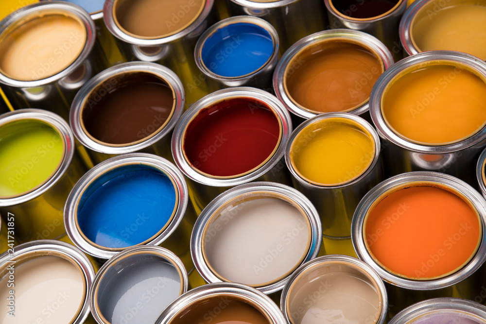 Tin metal cans, Painting background Tin metal cans, Painting background
