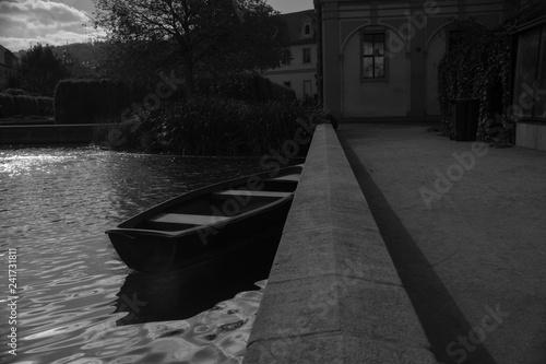 Lonely Boat in Vintage harbour