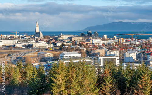 Cityscape viewpoint of Reykjavik from Perlan, Iceland