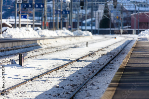 Switzerland's Snowy Railway cold Station