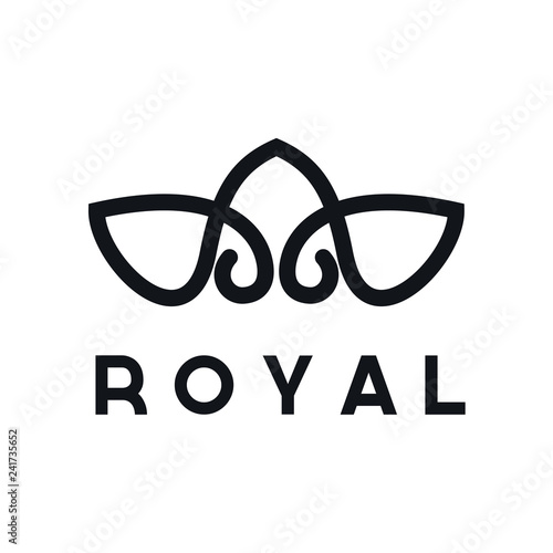 Geometric Vintage Creative Crown abstract Logo design vector template. Vintage Crown Logo Royal King Queen concept symbol Logotype concept icon. 