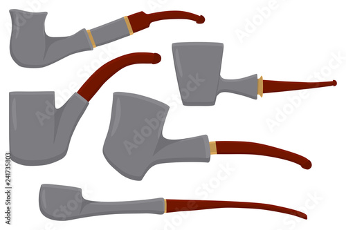 set different types smoke pipes different size for tobacco