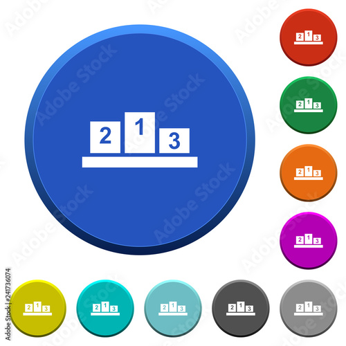 Winners podium with inside numbers beveled buttons