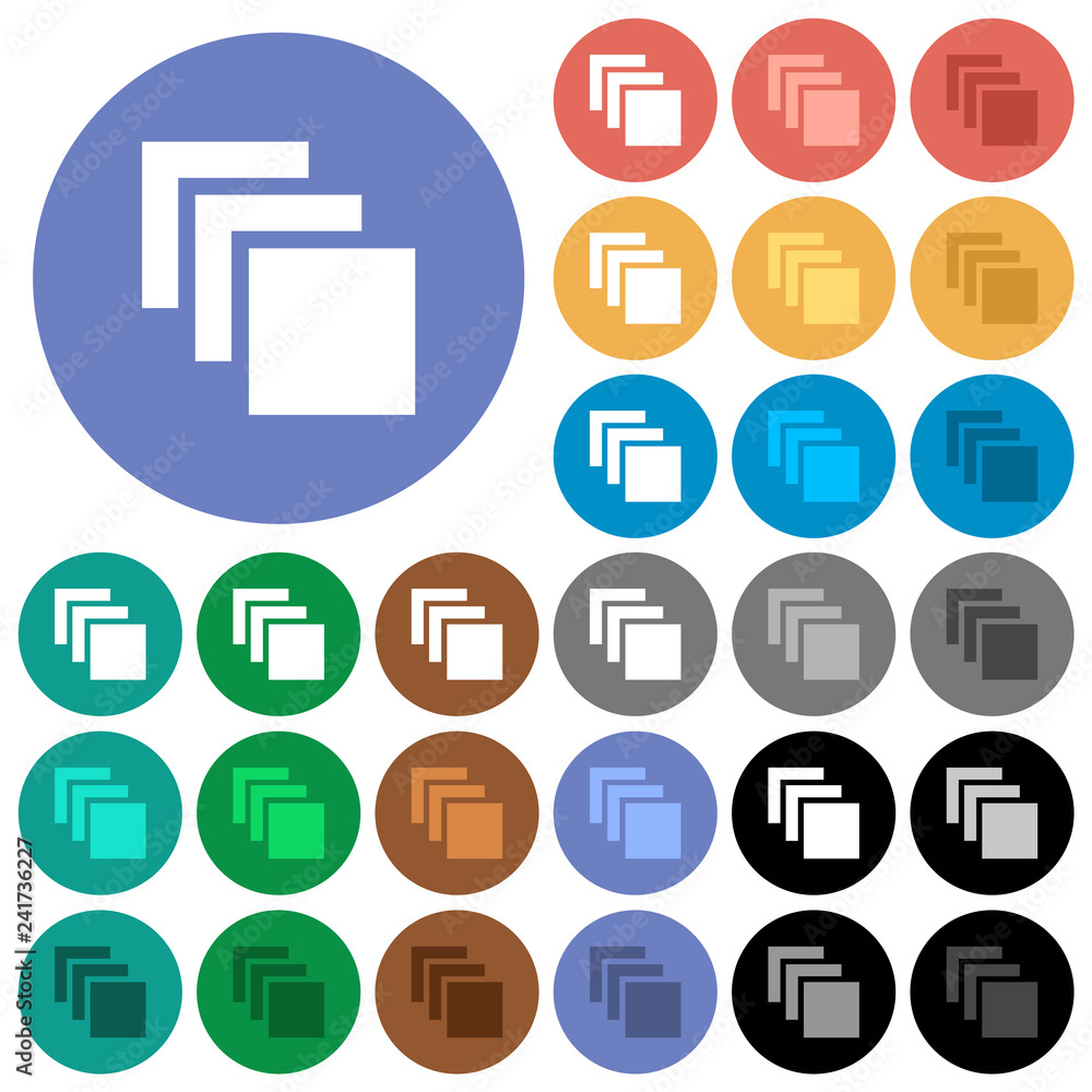 Multiple canvases round flat multi colored icons