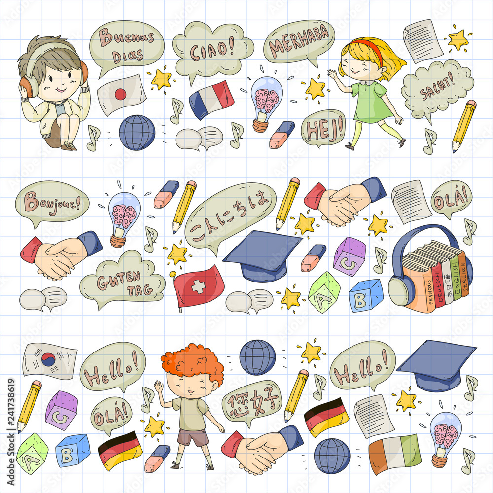 Language school for adult, kids. Children courses. English, Italian, Spanish, Japanese, Chinese, Arabic, German. Play and study