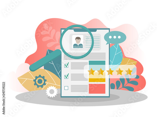 Resume. Job search and recruiting concept. HR management. Application form