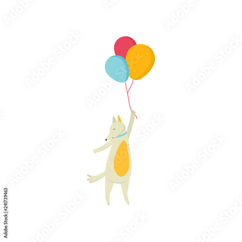  ute cheerful orange dog is having fun and having a great time at a party.