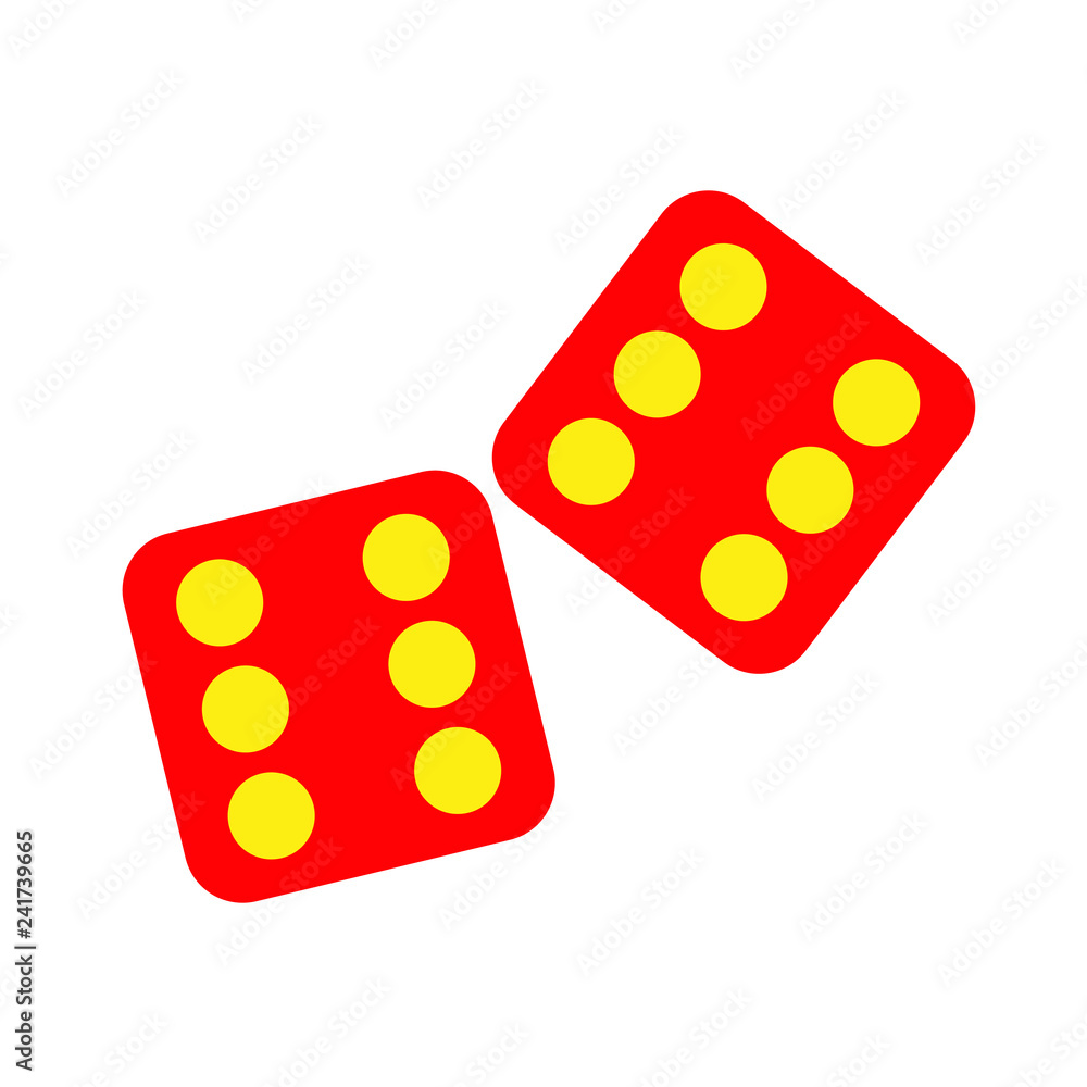 Flat design dice icon, Vector isolated. Flat design dice icon, Vector isolated.