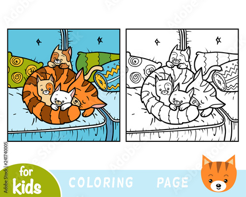 Coloring book, Four cats