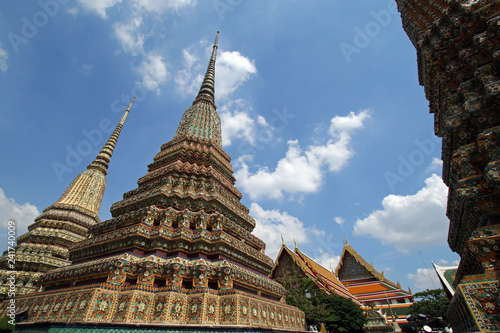 Phra Maha Chedi Si Rajakarn, group of four large stupas in Wat Pho temple complex, Bangkok