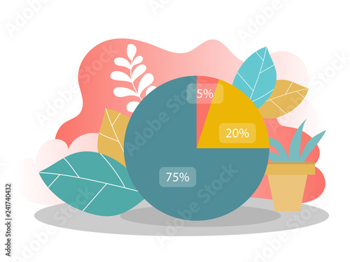 ketogenic diet macros diagram, low carbs, high healthy fat vector illustration