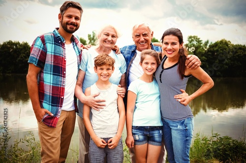 Portrait of happy multi-generation family
