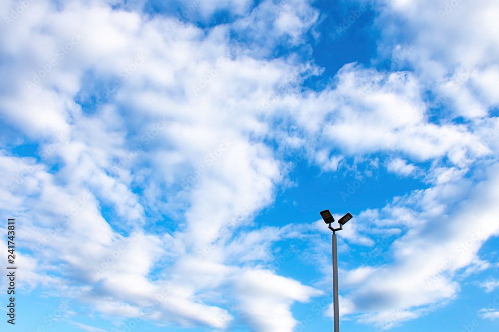 Street lamps with bright blue sky. Street lamps with bright blue sky.