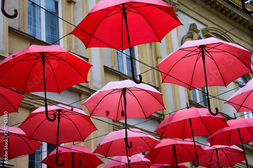Floating umbrellas in Belgrade  Serbia