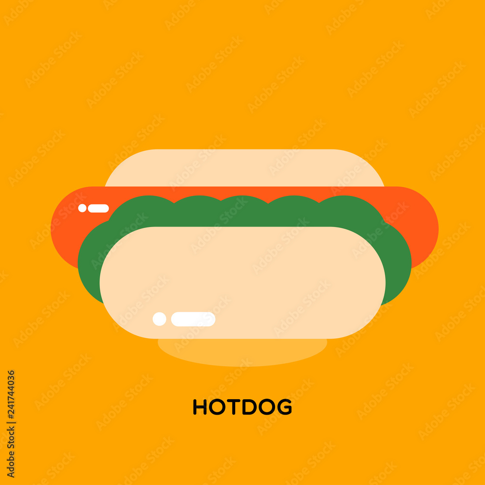 HOTDOG
Big size hotdog served with sausage, vegetable are illustrated in geometry form on orange background. HOTDOG
Big size hotdog served with sausage, vegetable are illustrated in geometry form on orange background.