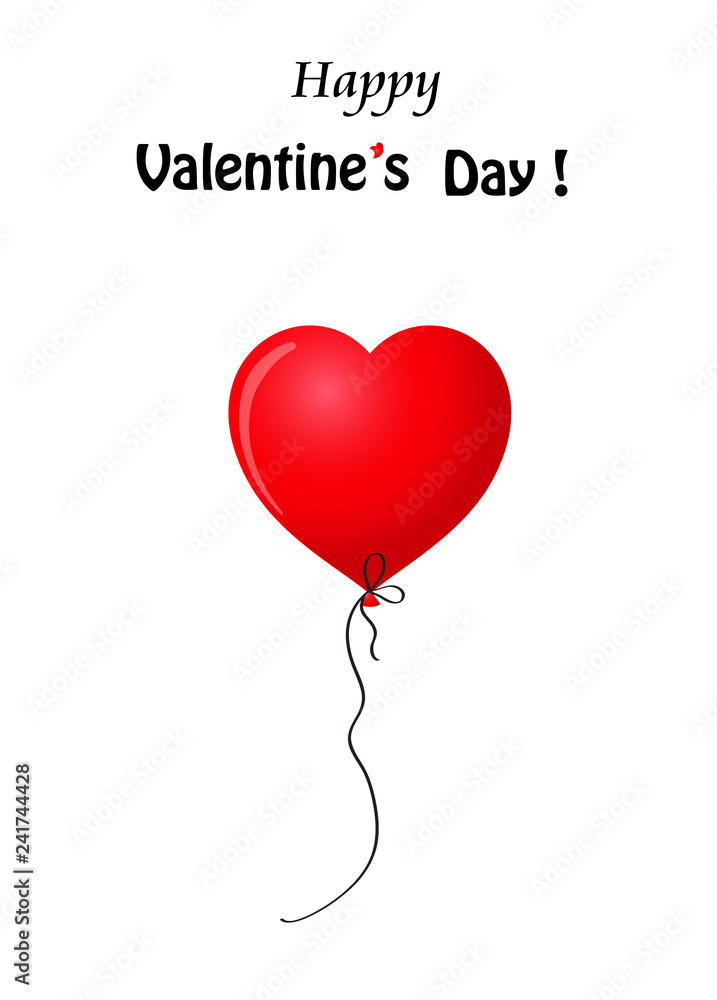 Valentine's realistic red heart shaped helium balloon